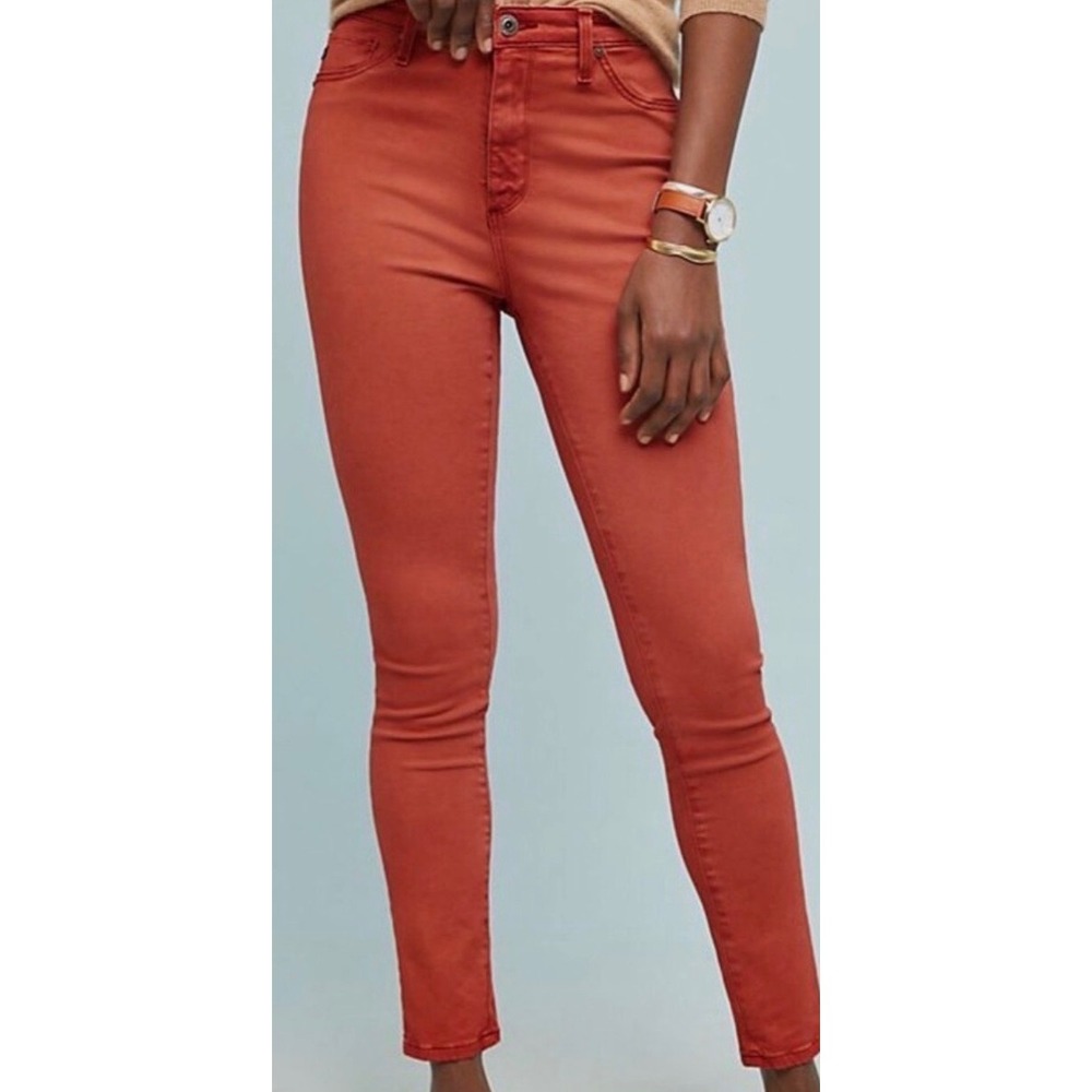 Anthropologie AG Jeans "The High Rise Abbey Ankle" Terracotta High Rise Jeans 28